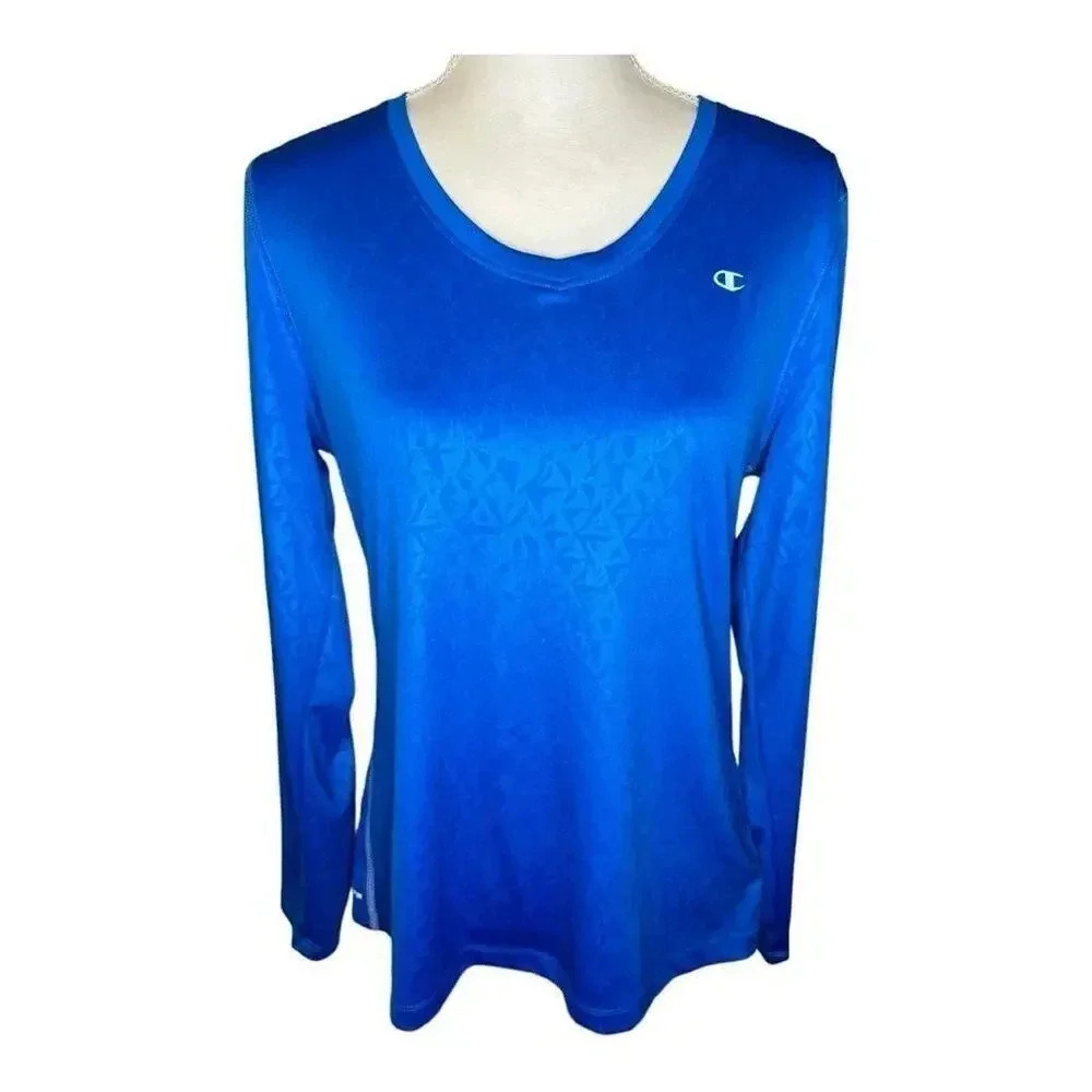 Champion Women’s Large Vapor Powertrain Sweat Wicking Long Sleeved V-Neck